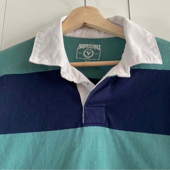🍂fall drop🍂 Cropped Y2K American Eagle Rugby Tee - Picture 3 of 4